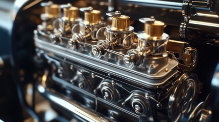 Close Up of a Vintage Engine