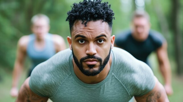 Outdoor Fitness Bootcamp Emphasizing Teamwork and Endurance Through Collaborative Strength Training in a Natural Setting