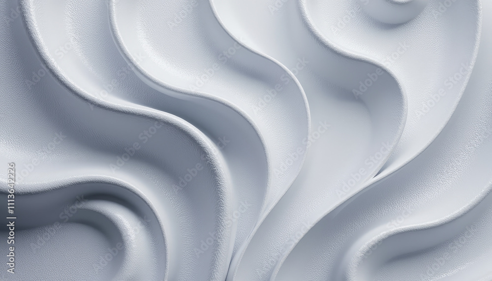 Poster elegant curves and soft waves create a serene abstract landscape in white tones and textures