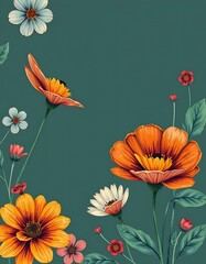 Obraz premium background with flowers