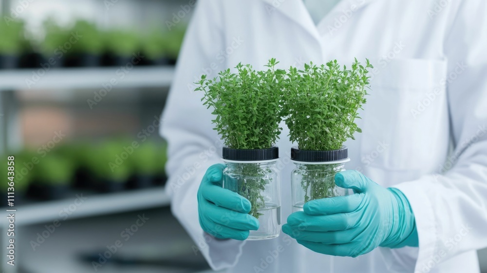 Poster renewable resources like plants and seedlings being analyzed and studied in an environmental science