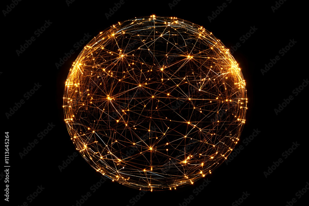 Poster A glowing network sphere representing connectivity and technology.