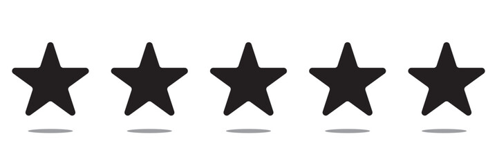  black star symbol. Vector Illustration.