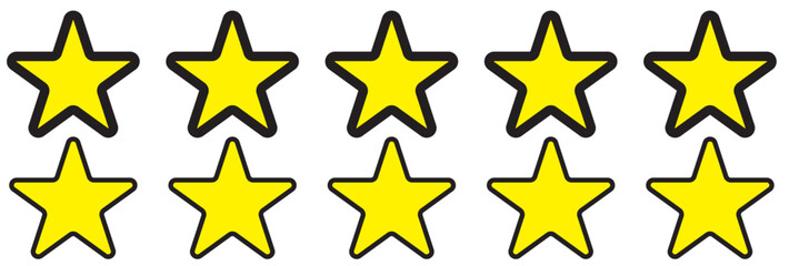 Five stars icon Vector. Five stars customer product rating review