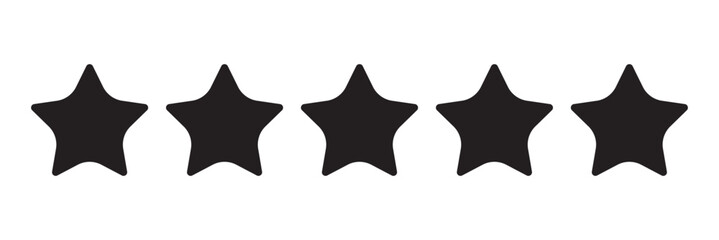 Five stars icon Vector. Five stars customer product rating review