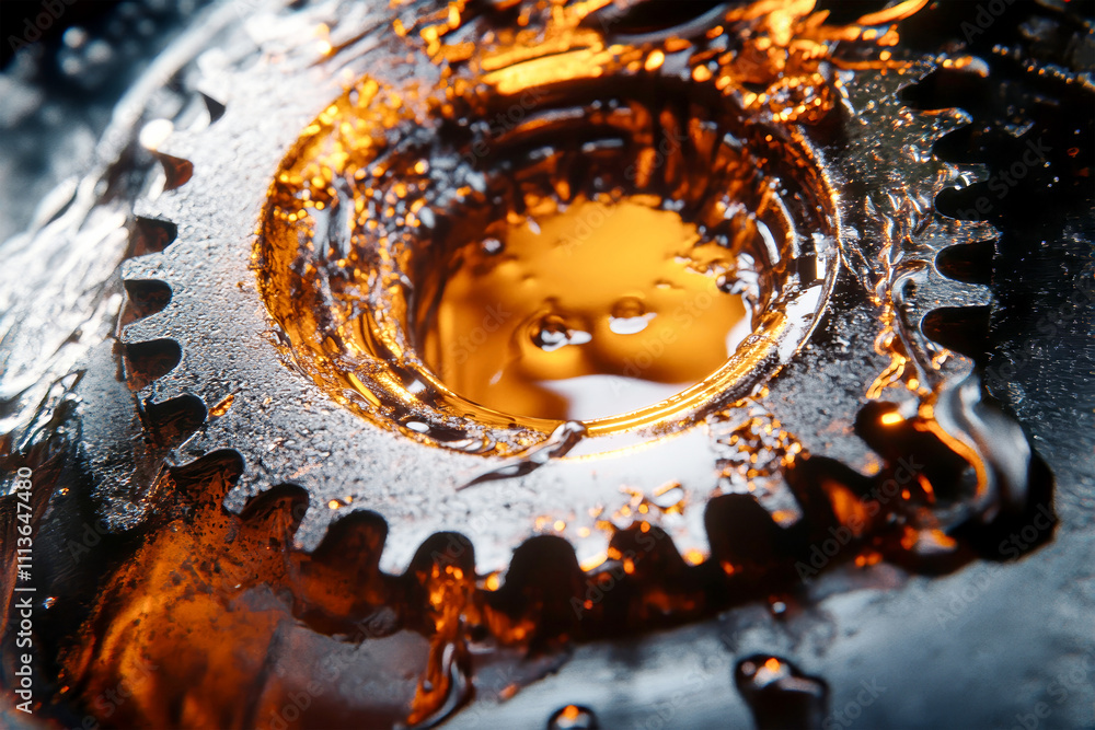Aufkleber exploring the intricate dance of machine oil and gears in a visually stunning 3d rendering