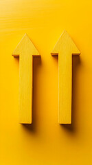 Yellow Wooden Arrows Up Illustration