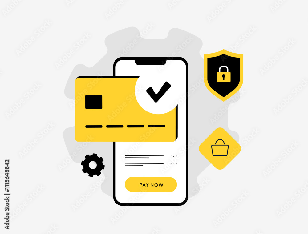 Poster mobile payment integration in e-commerce. simplify shopping experience by integrating tap-to-pay mob