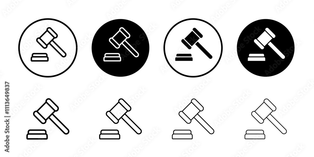 Poster gavel icon outline vector for web ui