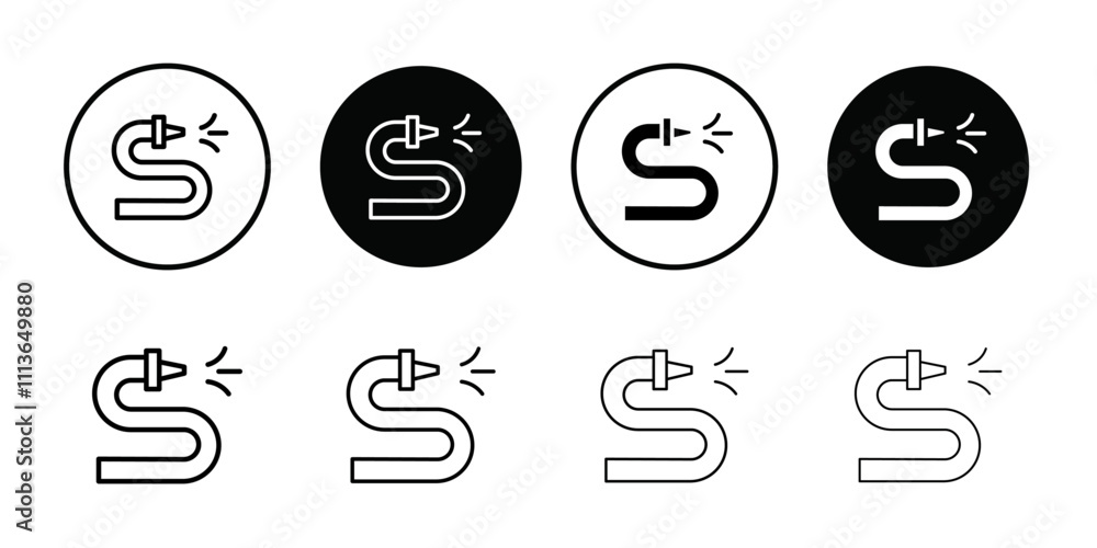 Poster garden hose icon outline vector for web ui