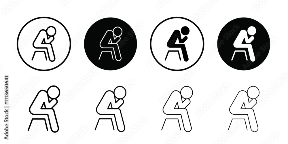 Poster helpless human icon outline vector for web ui