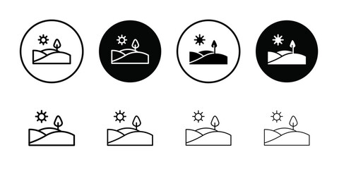 hills icon Outline vector for web ui