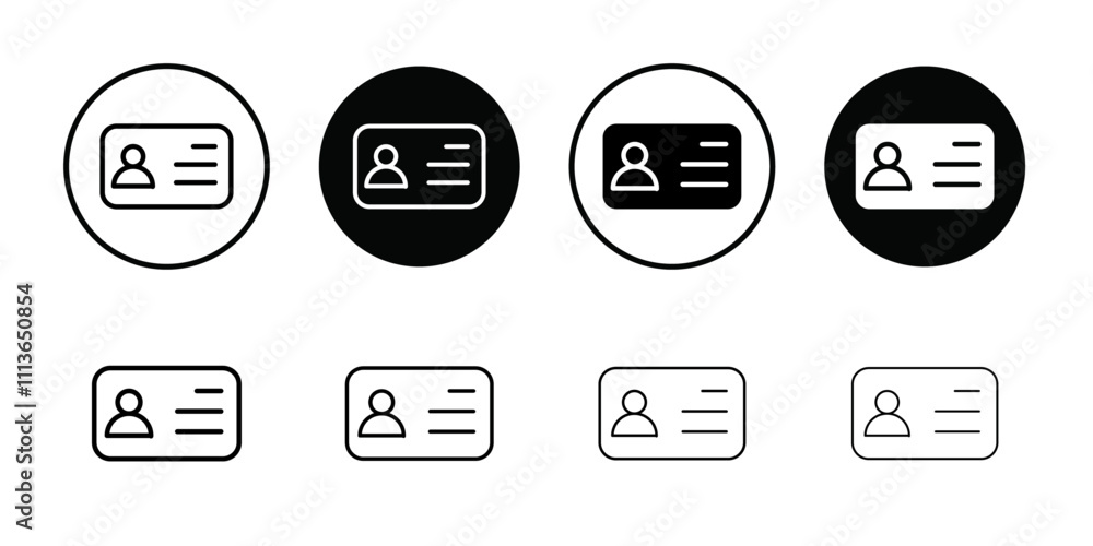 Poster Identification card icon Outline vector for web ui