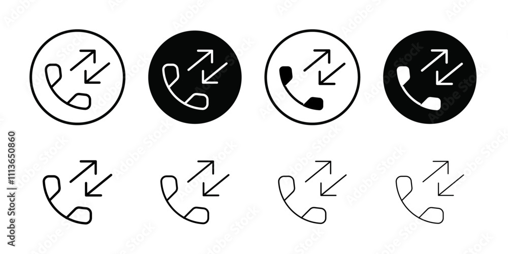 Poster incoming outgoing calls icon Outline vector for web ui