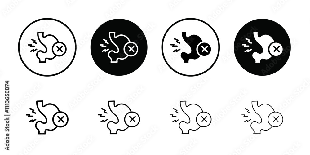 Aufkleber Indigestion icon Outline vector for web ui