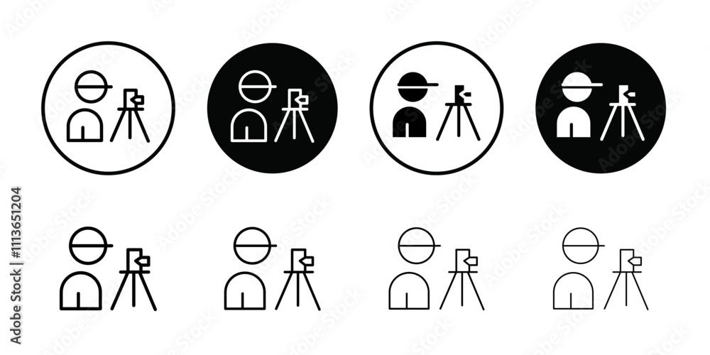 Poster land surveyor icon Outline vector for web ui