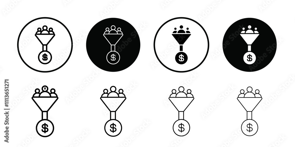 Aufkleber lead conversion icon Outline vector for web ui