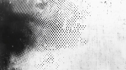 Black and White Halftone Dots Texture Background