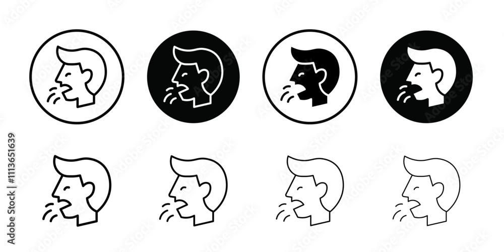 Poster man coughs icon Outline vector for web ui
