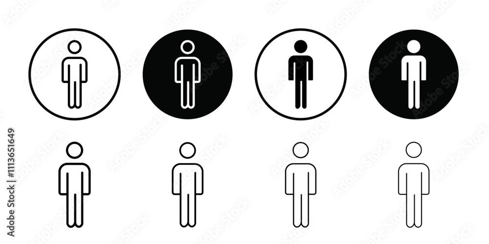 Poster Man icon Outline vector for web ui