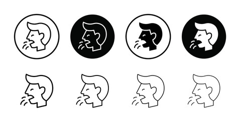 man coughs icon Outline vector for web ui