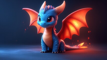 Fototapeta premium a cartoon dragon with wings