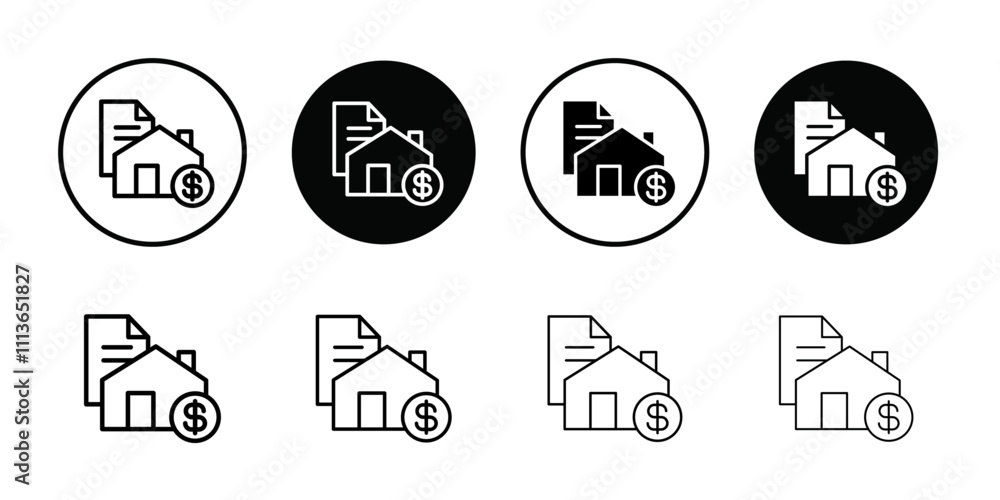Poster mortgage loan icon outline vector for web ui