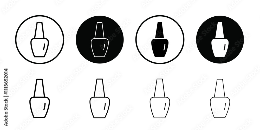 Poster nail polish icon outline vector for web ui