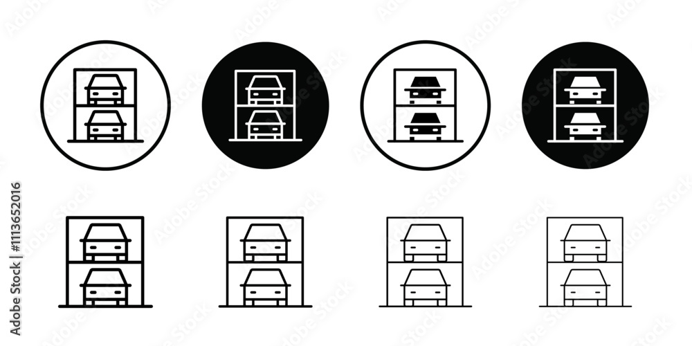 Poster Multi Storey Parking icon Outline vector for web ui