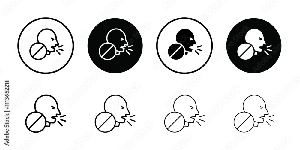 Poster No Cough icon Outline vector for web ui