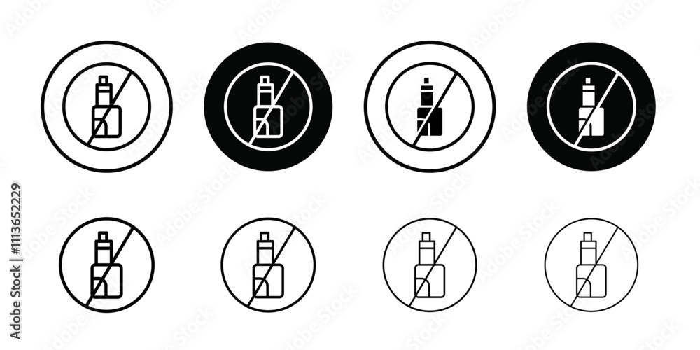 Poster No Electronic Vaping icon Outline vector for web ui