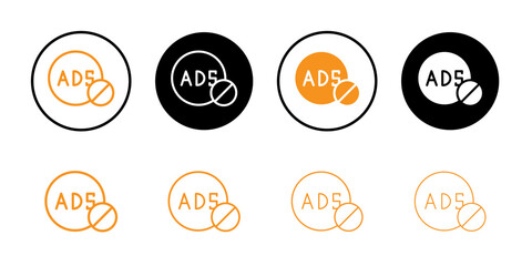 No ads icon Outline vector for web ui