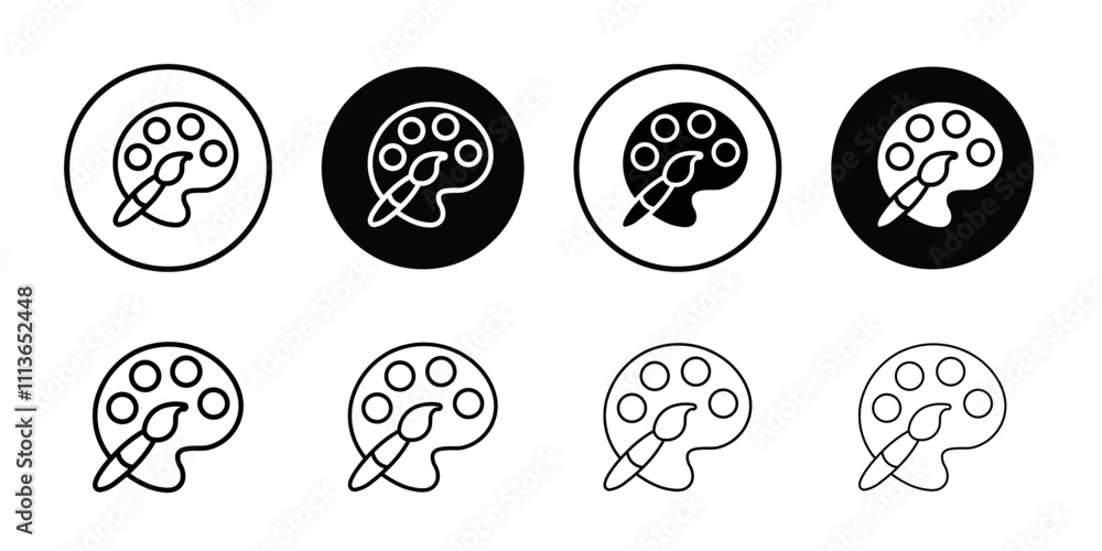Poster palette color icon outline vector for web ui