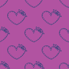 Seamless pattern with hand drawn heart doodle for decorative print, wrapping paper, greeting cards and fabric
