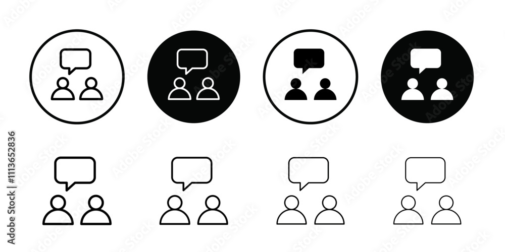 Poster Person conversation icon Outline vector for web ui
