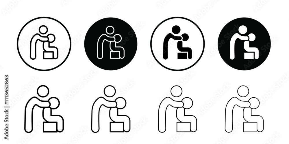 Aufkleber physiotherapy icon Outline vector for web ui