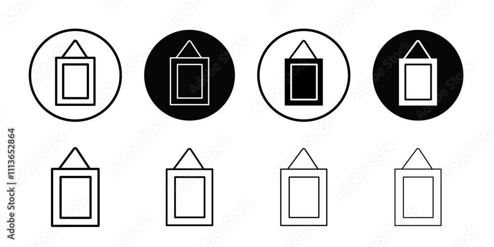 Poster Photo frame icon Outline vector for web ui