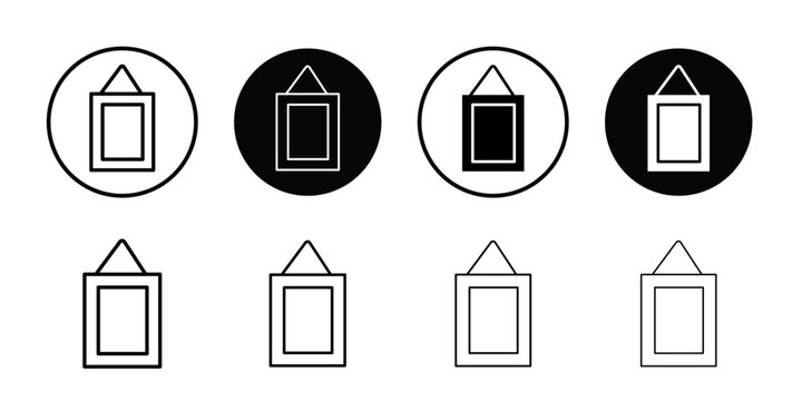 Photo frame icon Outline vector for web ui