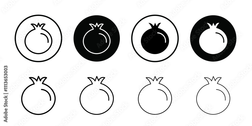 Aufkleber pomegranate icon Outline vector for web ui
