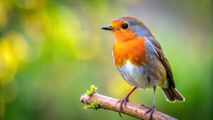 Fototapeta premium Beauty robin bird perched on a branch in nature landscape background, robin bird, beauty, branch, nature, landscape