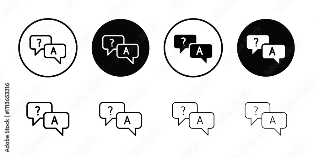 Poster Questions and answers icon Outline vector for web ui
