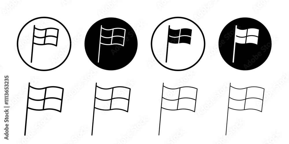 Aufkleber Racing flag icon Outline vector for web ui