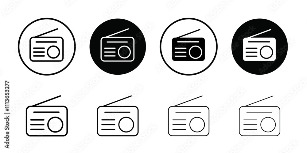 Poster radio icon Outline vector for web ui