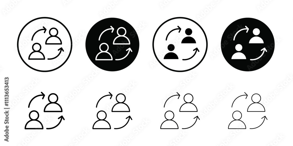 Aufkleber Referrals icon Outline vector for web ui