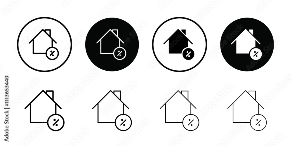 Poster Rate for mortgage icon Outline vector for web ui