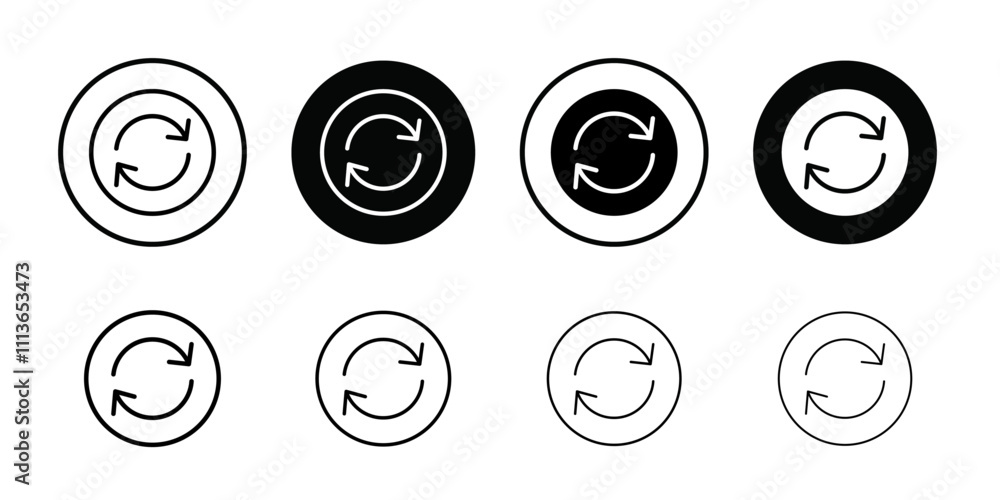 Fototapete repeat reload arrow icon outline vector for web ui