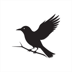Obraz premium Bird silhouette vector icon design whit a white background.