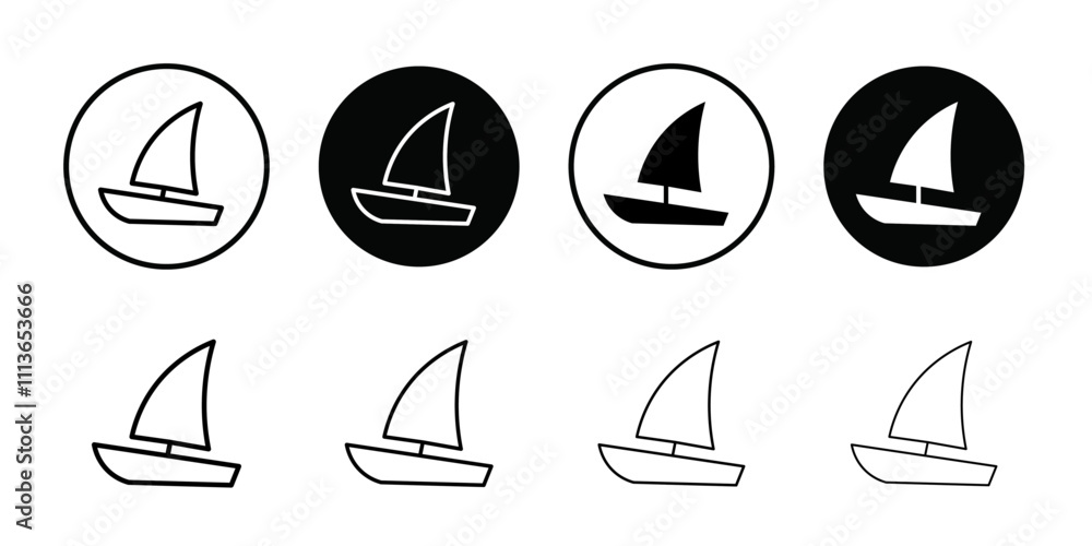Poster Sailboat icon Outline vector for web ui