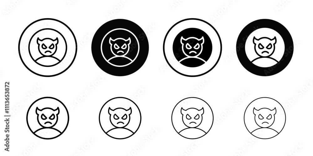 Poster satan evil icon Outline vector for web ui