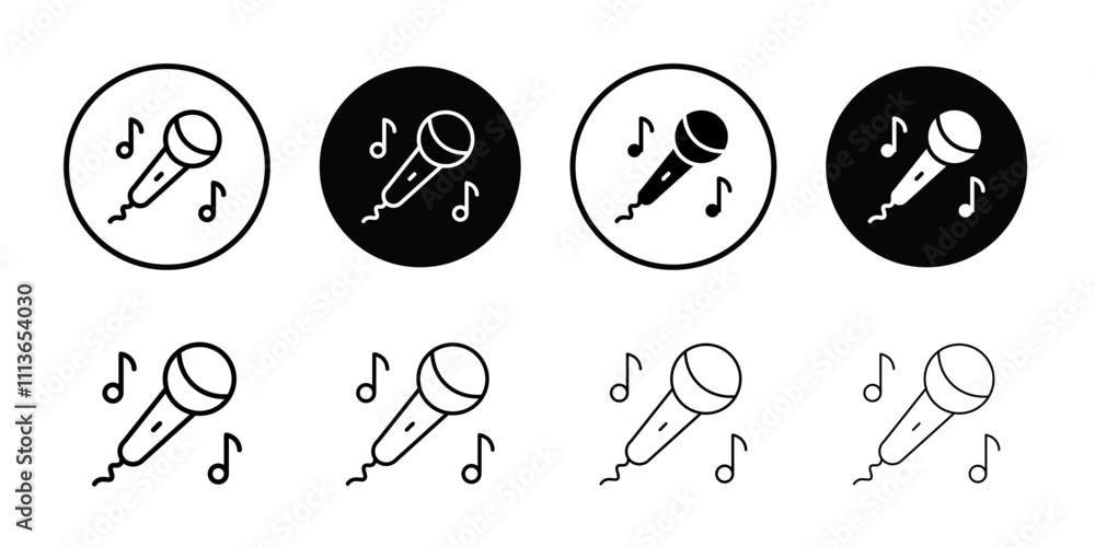 Poster Sing icon Outline vector for web ui